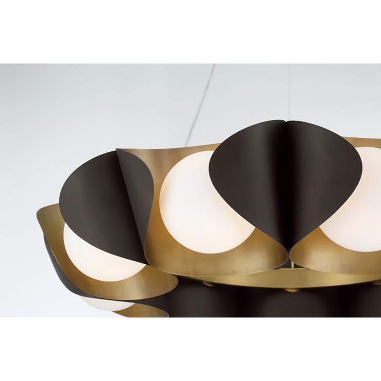 Image 4 Minka-Lavery Flare 9-Light 34.25-in Dark Bronze and Brass Indoor Pendant more views