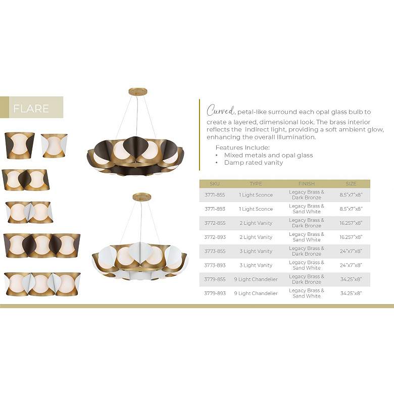 Image 6 Minka-Lavery Flare 9-Light 34.25-in Dark Bronze and Brass Indoor Pendant more views