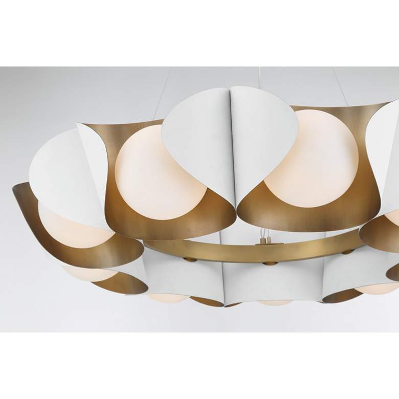 Image 4 Minka-Lavery Flare 9-Light 34.25-in Sand White and Brass Indoor Pendant more views