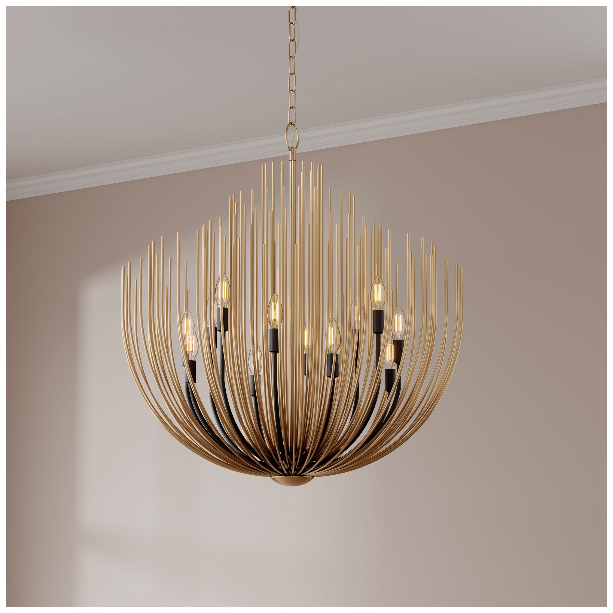 Thumbnail2 of Minka Lavery Florenza 12-Lt 32-in Legacy Brass and Matte Black Chandelier more views
