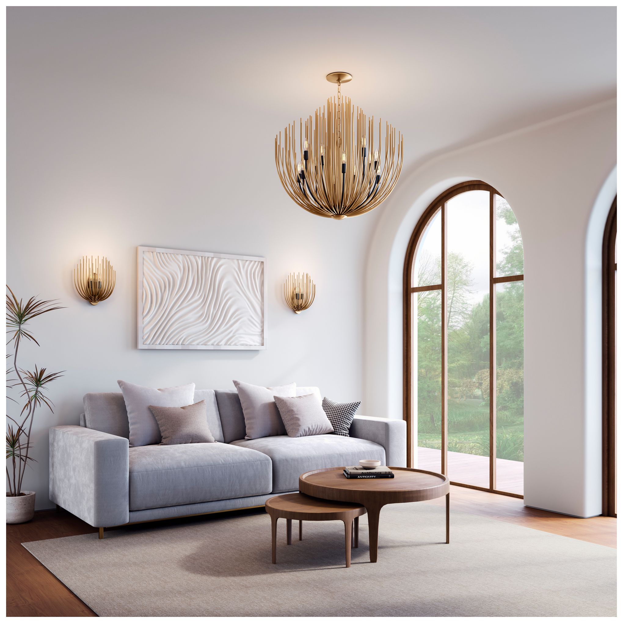 Thumbnail4 of Minka Lavery Florenza 12-Lt 32-in Legacy Brass and Matte Black Chandelier more views