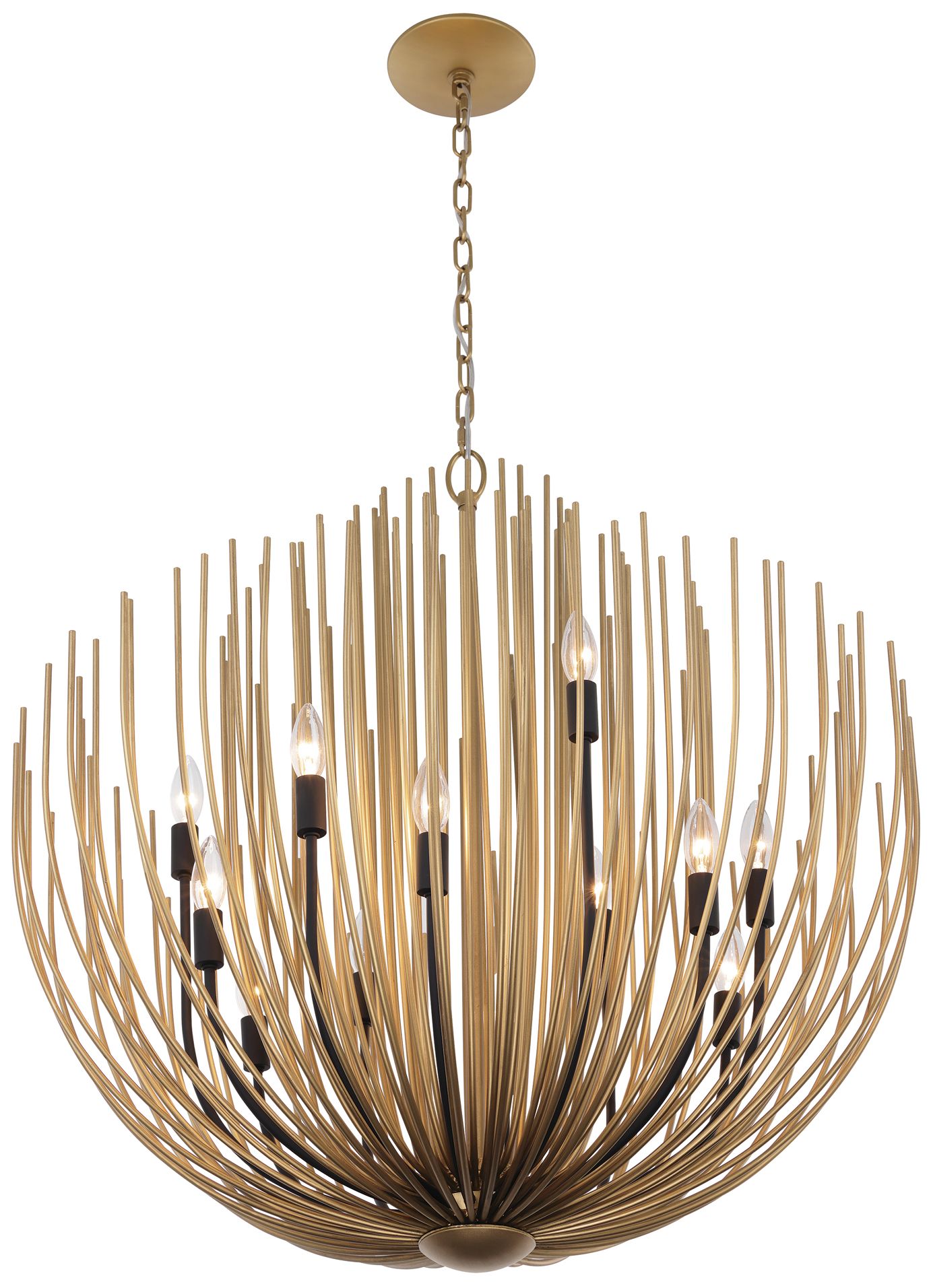 Minka Lavery Florenza 12-Lt 32-in Legacy Brass and Matte Black Chandelier