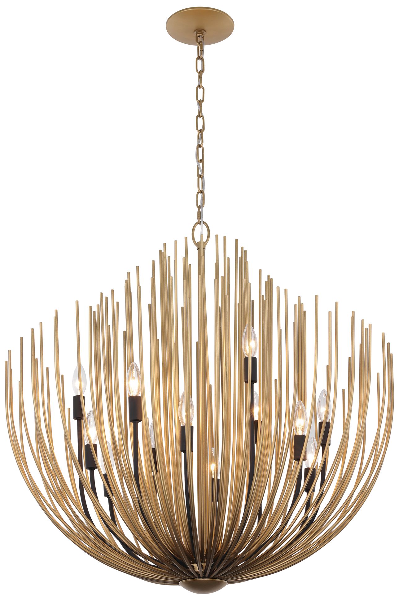 Minka Lavery Florenza 12-Lt 32-in Legacy Brass and Matte Black Chandelier