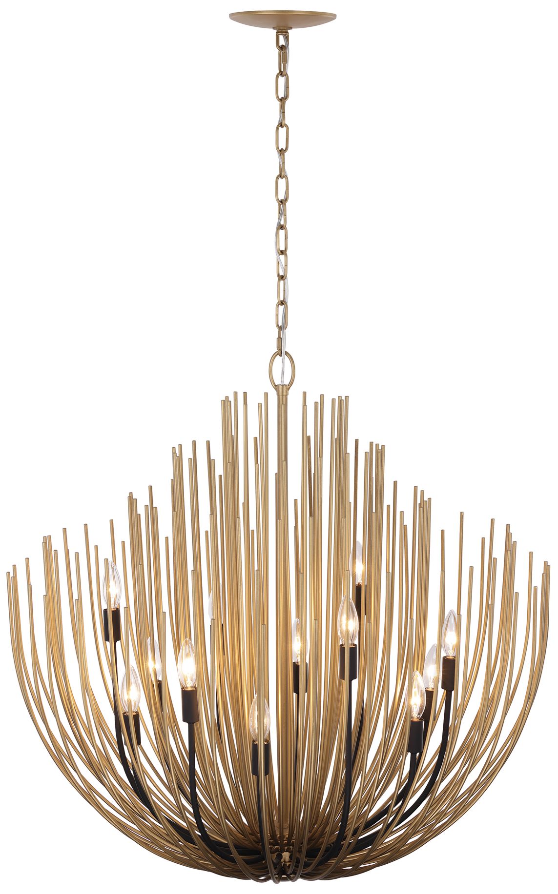 Minka Lavery Florenza 12-Lt 32-in Legacy Brass and Matte Black Chandelier
