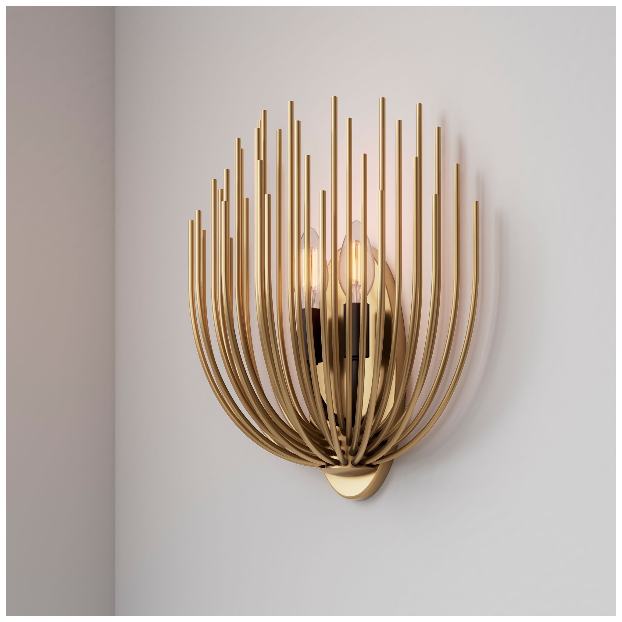 Image 2 Minka Lavery Florenza 2-Light 10.25-in Legacy Brass and Black Wall Sconce more views