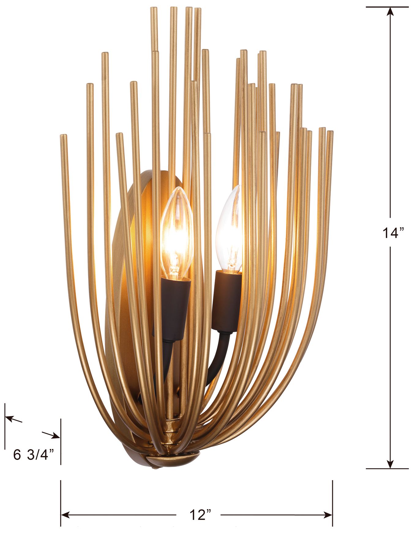 Image 6 Minka Lavery Florenza 2-Light 10.25-in Legacy Brass and Black Wall Sconce more views