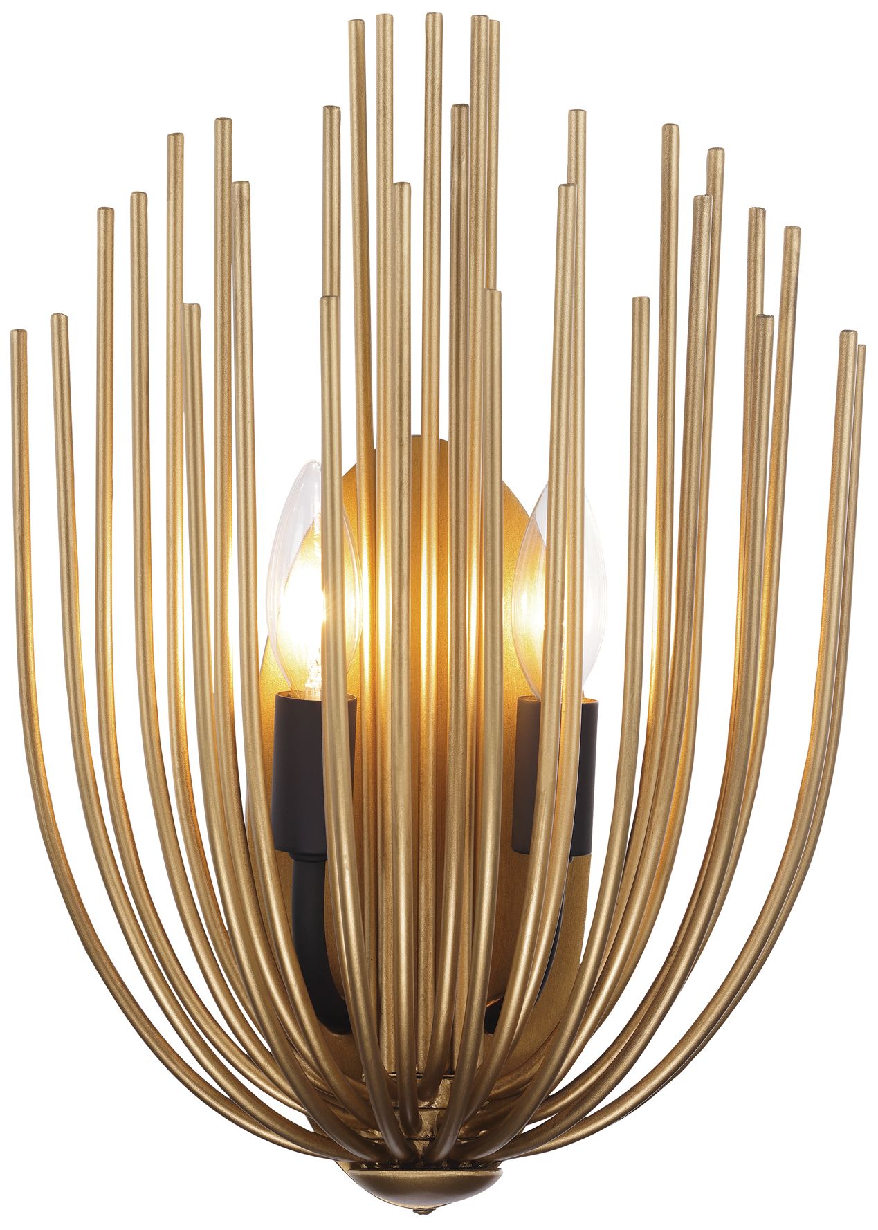 Minka Lavery Florenza 2-Light 10.25-in Legacy Brass and Black Wall Sconce