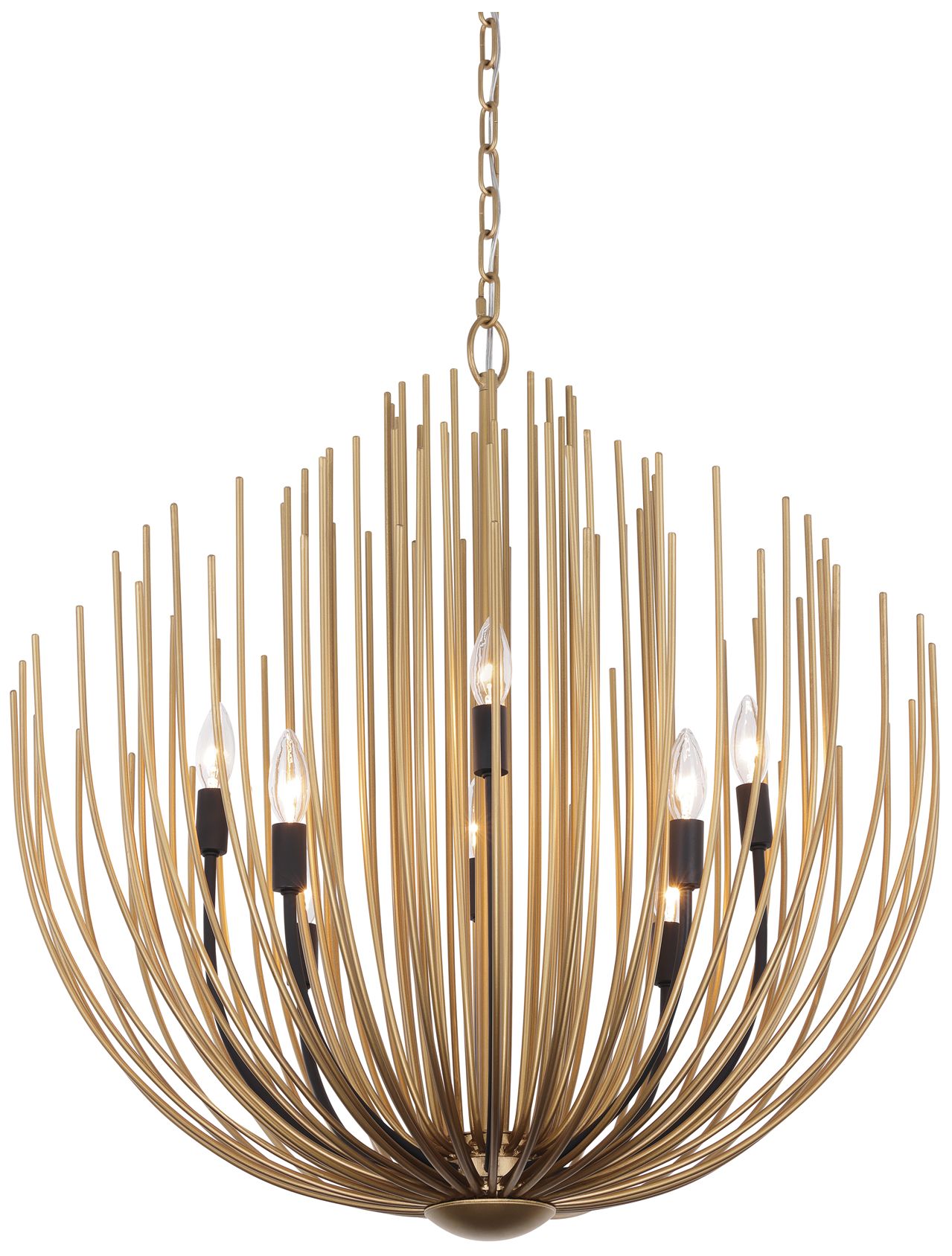 Thumbnail3 of Minka Lavery Florenza 8-Light 28-in Legacy Brass and Matte Black Chandelier more views