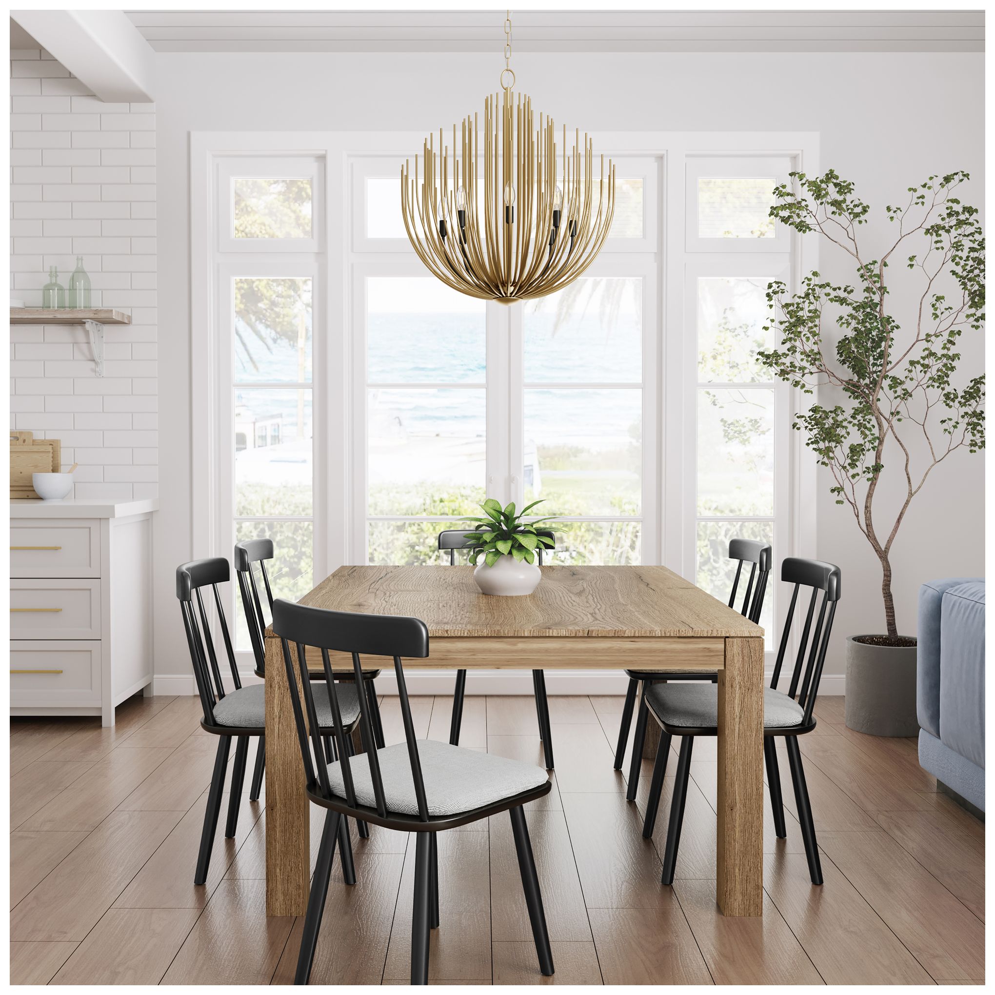 Thumbnail4 of Minka Lavery Florenza 8-Light 28-in Legacy Brass and Matte Black Chandelier more views