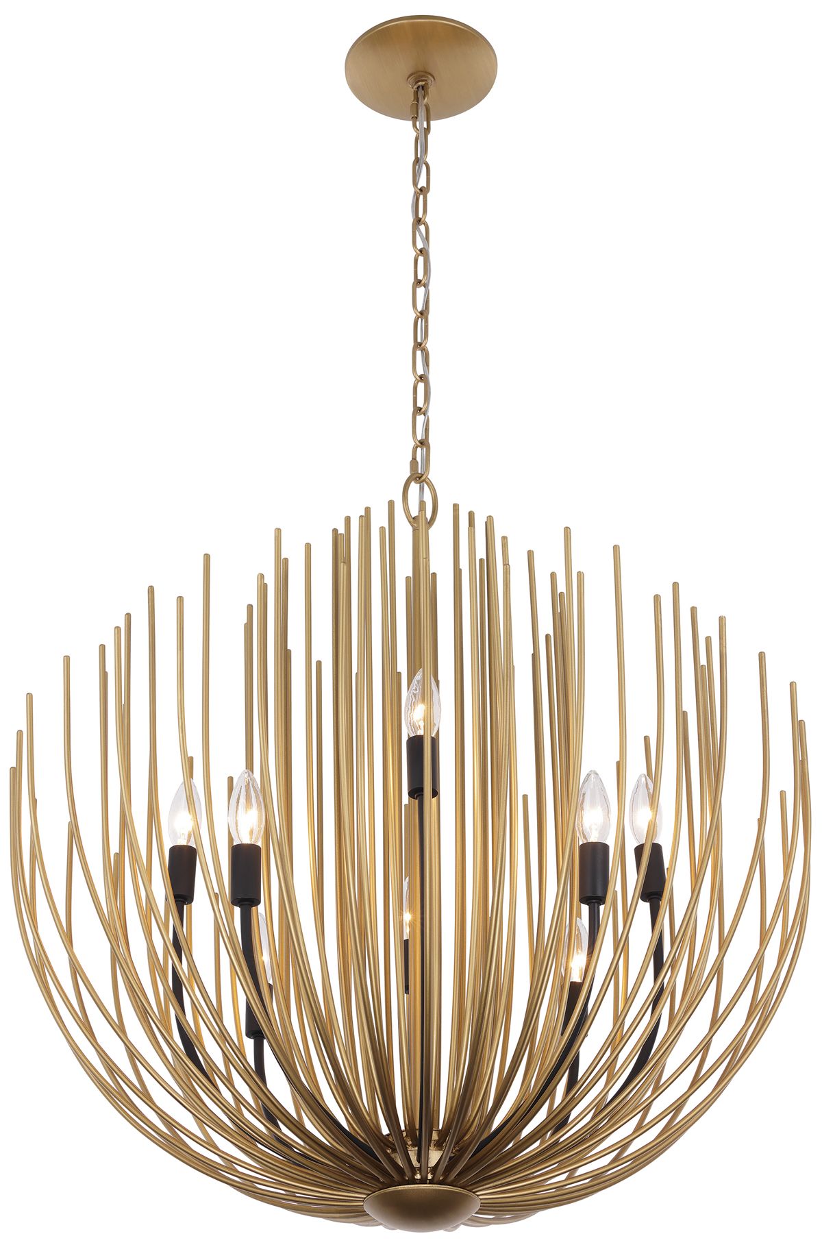 Minka Lavery Florenza 8-Light 28-in Legacy Brass and Matte Black Chandelier