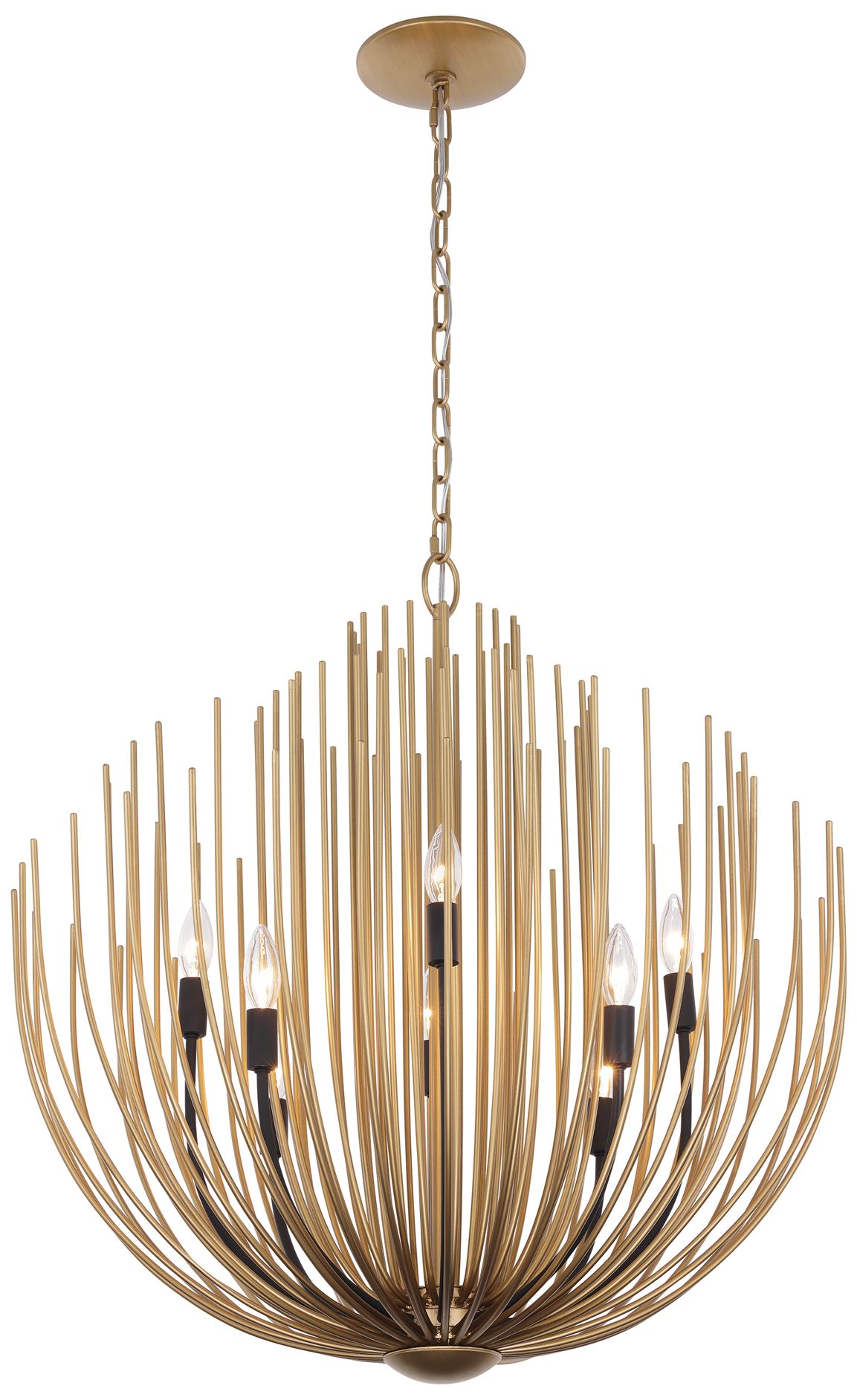 Minka Lavery Florenza 8-Light 28-in Legacy Brass and Matte Black Chandelier
