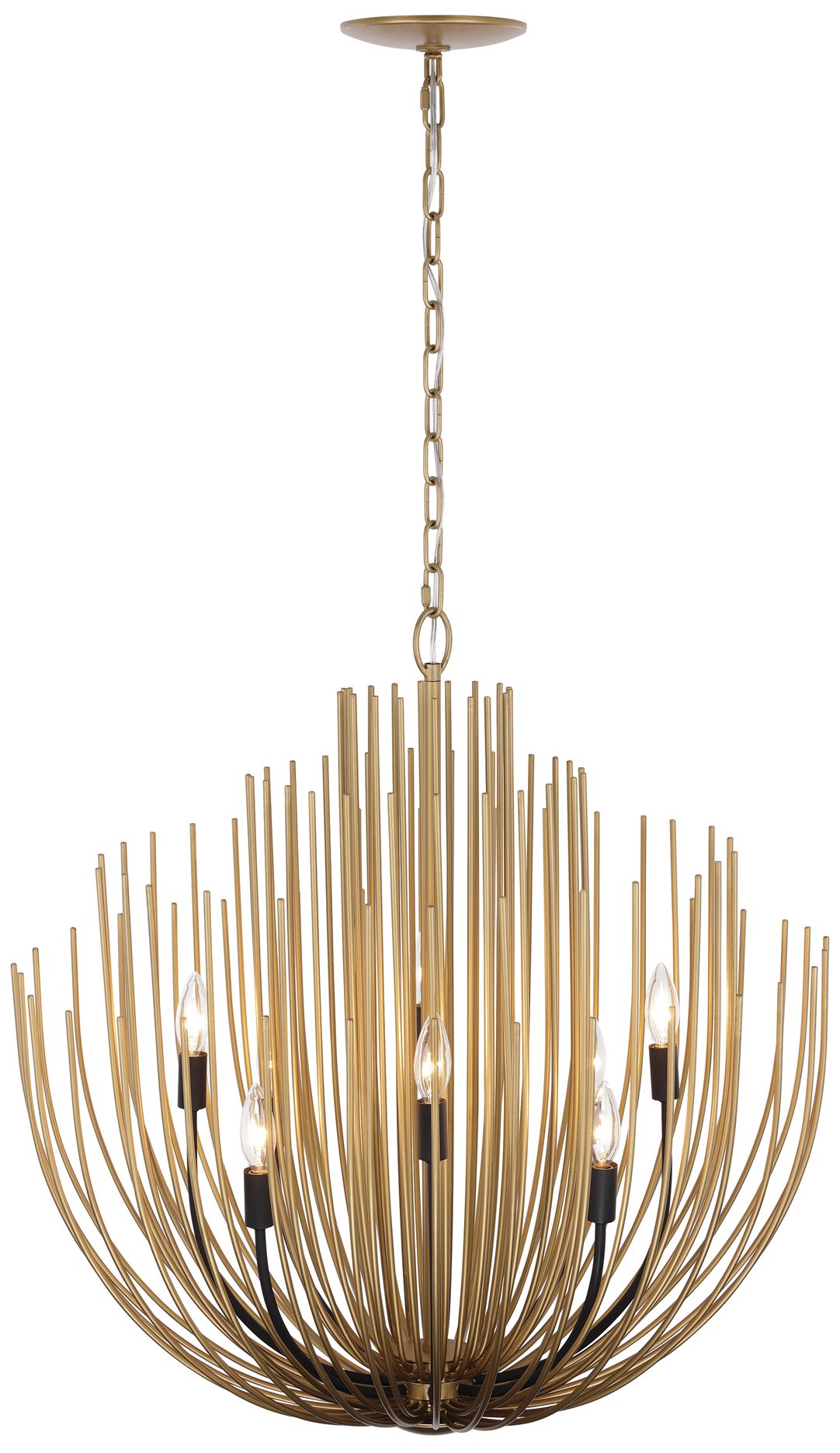 Minka Lavery Florenza 8-Light 28-in Legacy Brass and Matte Black Chandelier
