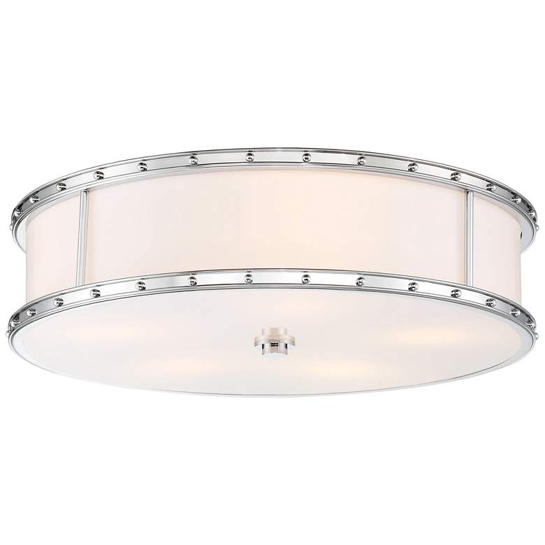 Image 2 Minka Lavery Flush Mount 20 1/4" Wide Chrome Drum LED Ceiling Light