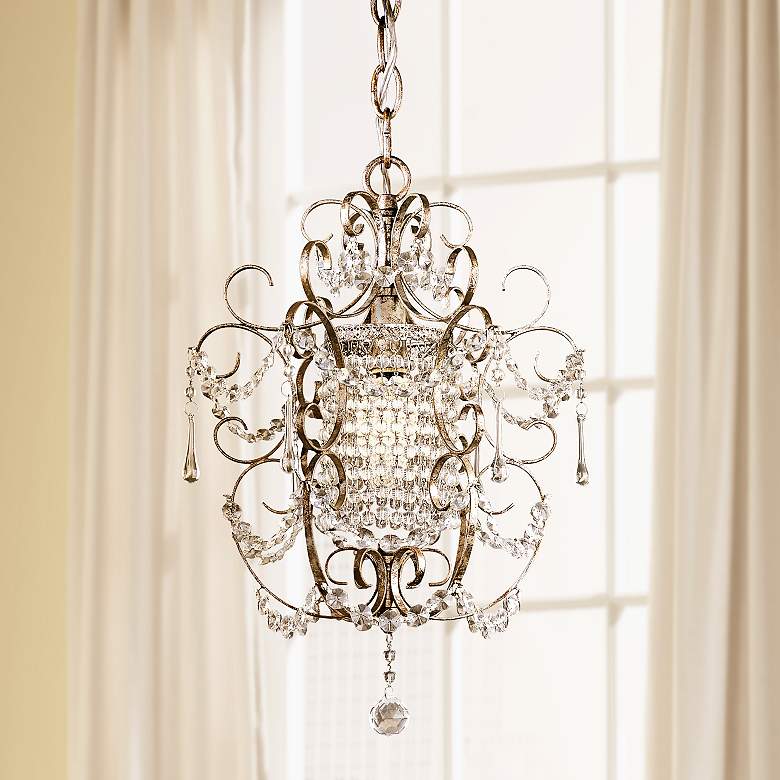 Image 1 Minka Lavery French Silver 11" Traditional Crystal Mini Chandelier