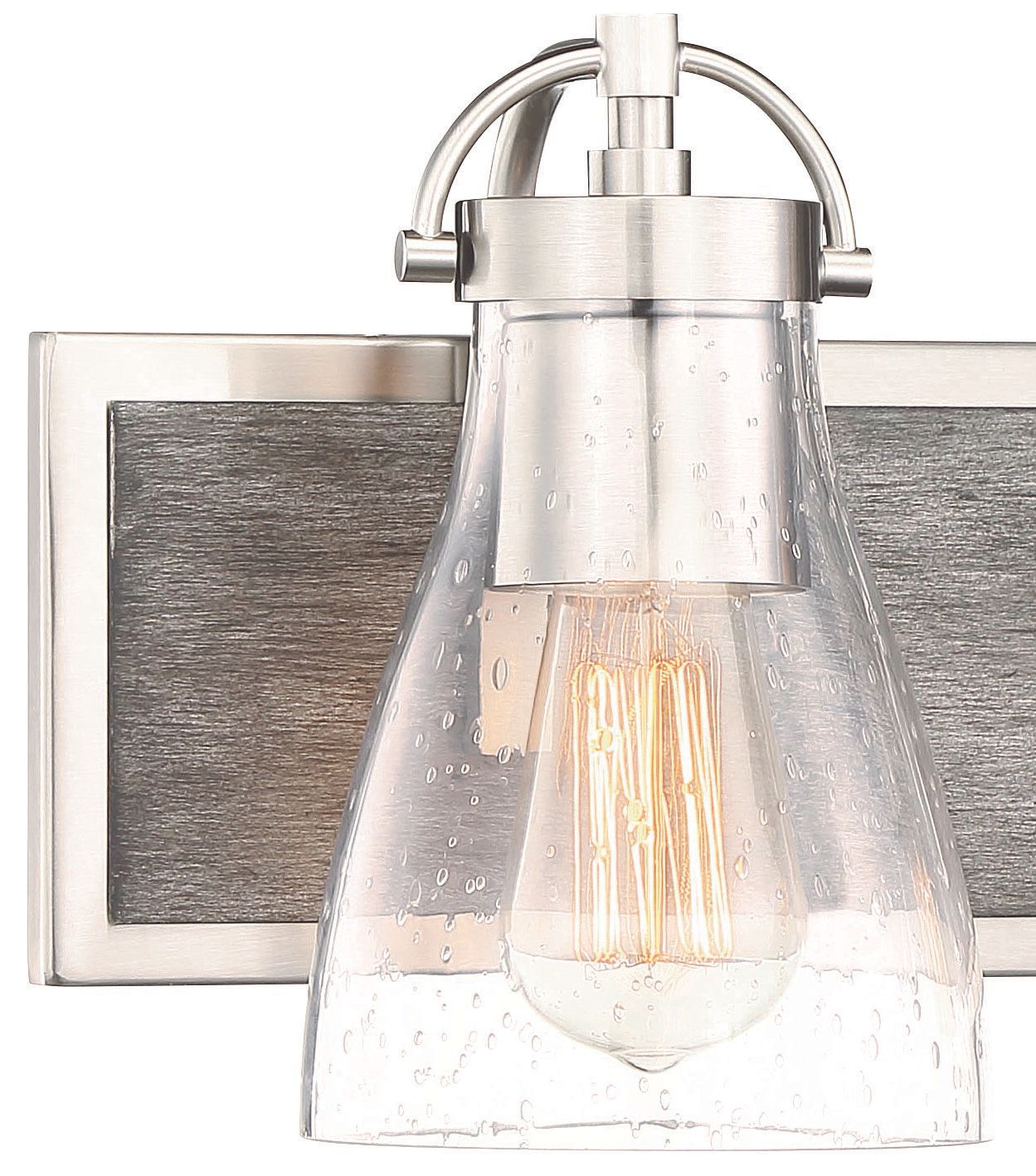 Image 2 Minka-Lavery Garrison 2-Light Brush Nickel and Shale Wood Bath more views