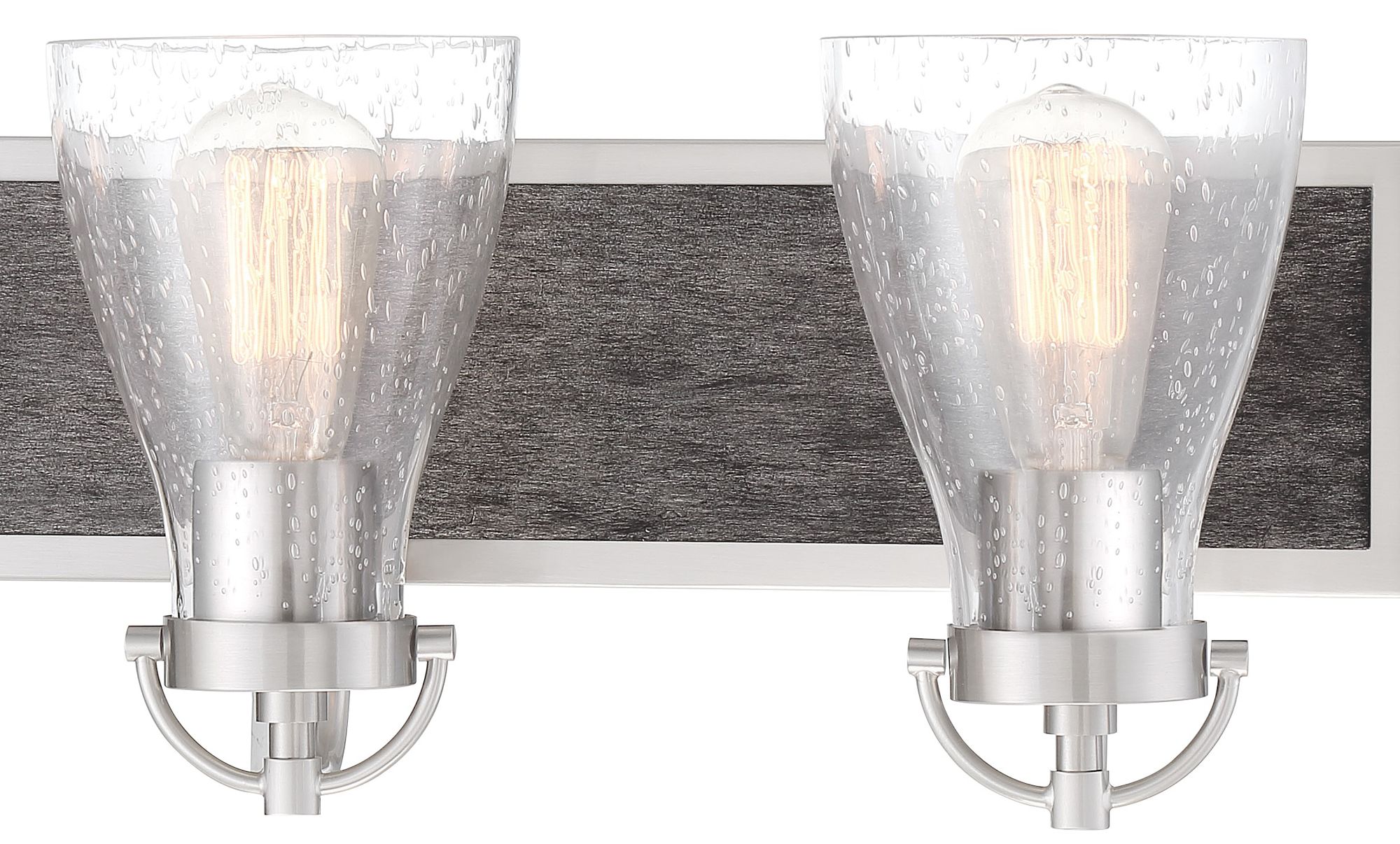 Image 2 Minka-Lavery Garrison 3-Light Brush Nickel and Shale Wood Bath more views