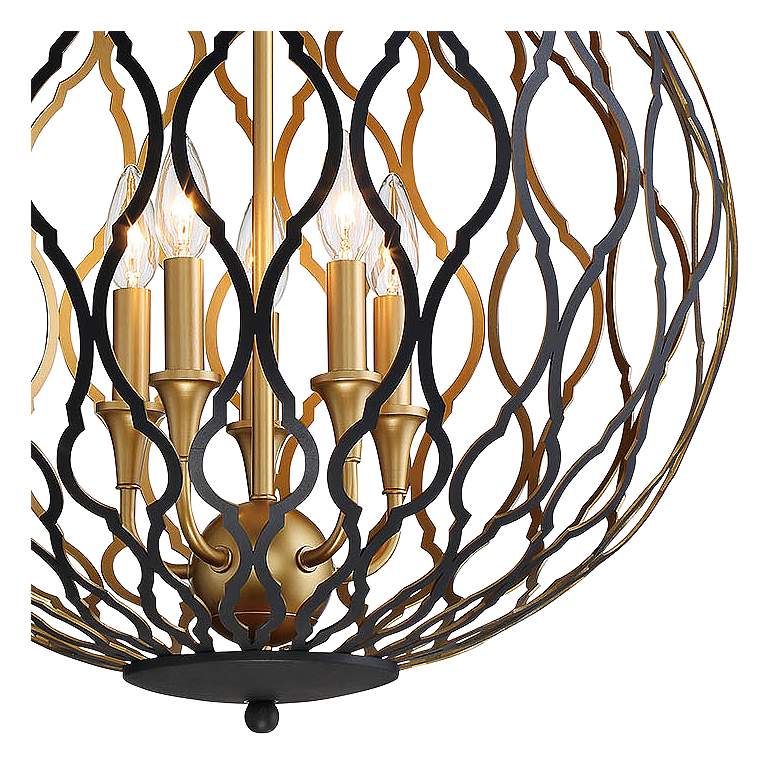 Image 3 Minka Lavery Gilded Glam 20 inch Sand and Gold 5-Light Globe Pendant Light more views