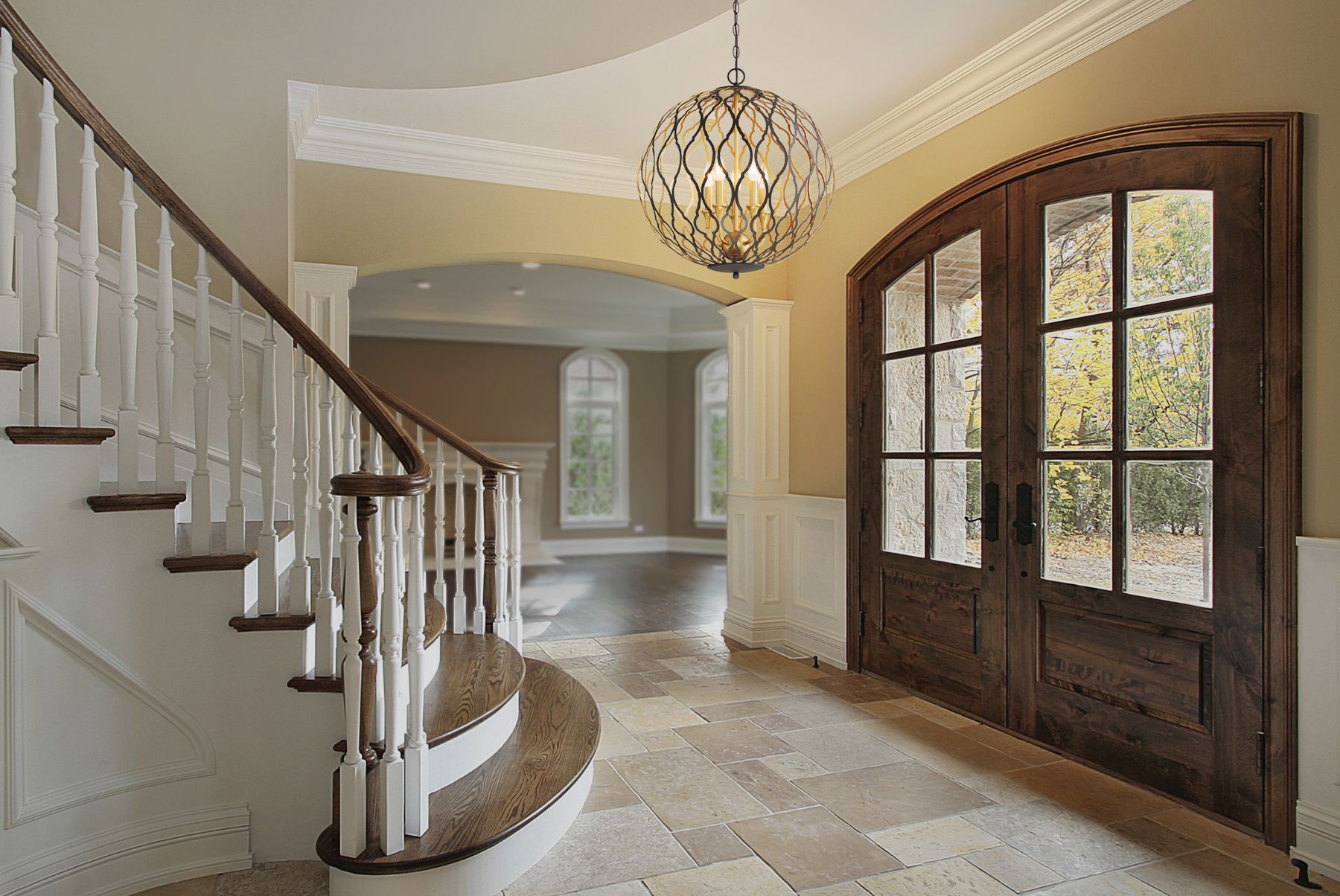 Image 4 Minka Lavery Gilded Glam 20" Sand and Gold 5-Light Globe Pendant Light more views