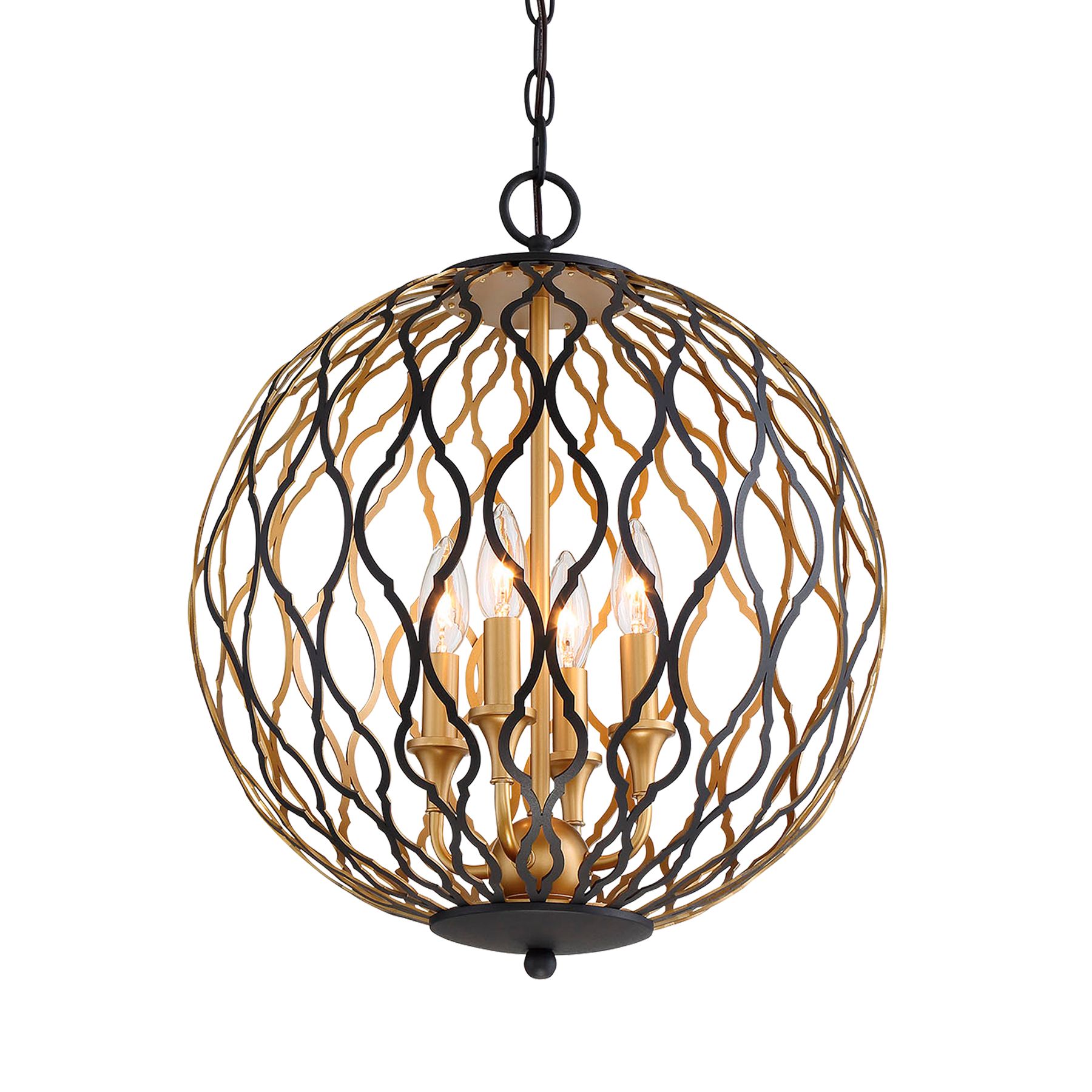 Image 3 Minka-Lavery Gilded Glam 4-Light Sand Coal Black and Honey Gold Pendant more views