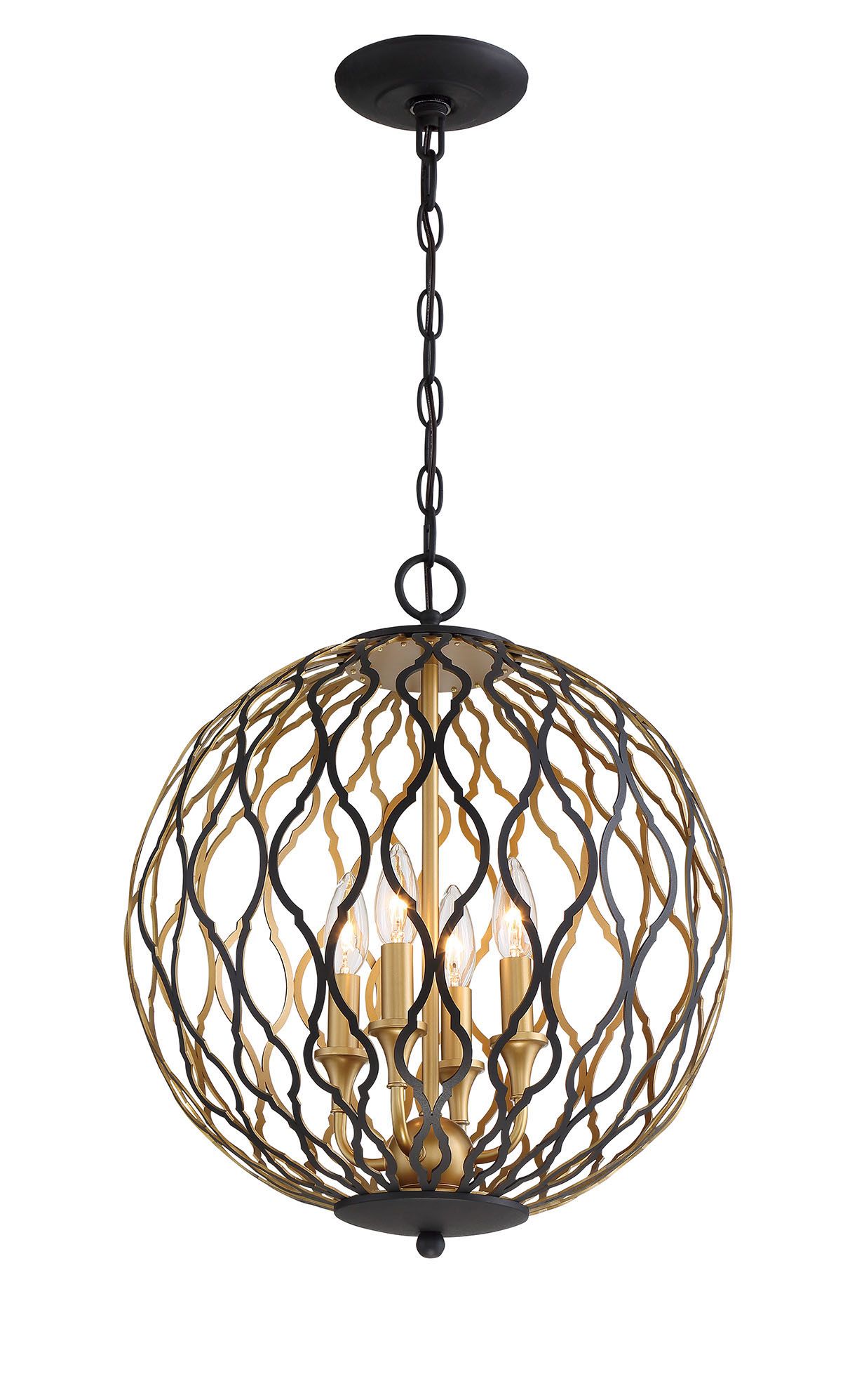 Image 4 Minka-Lavery Gilded Glam 4-Light Sand Coal Black and Honey Gold Pendant more views