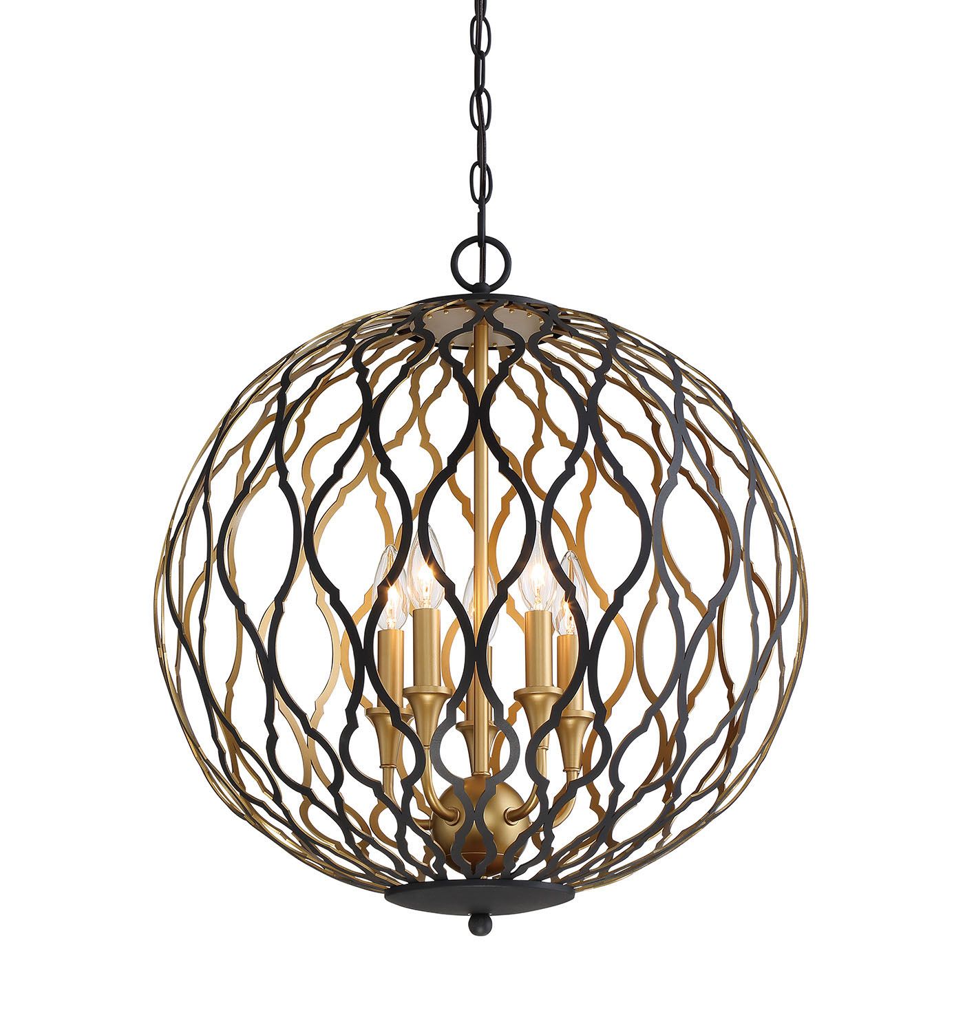 Image 5 Minka-Lavery Gilded Glam 5-Light Sand Coal Black and Honey Gold Pendant more views