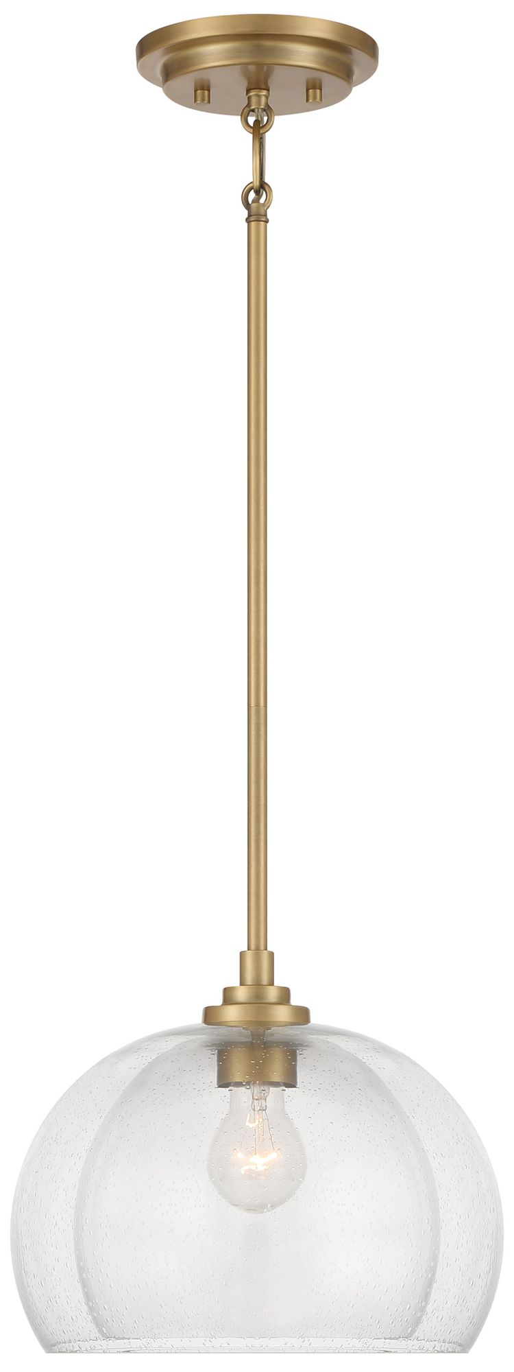 Image 3 Minka-Lavery Glint 1-Light 12-in Brass Semi Flush to Pendant with Shade more views