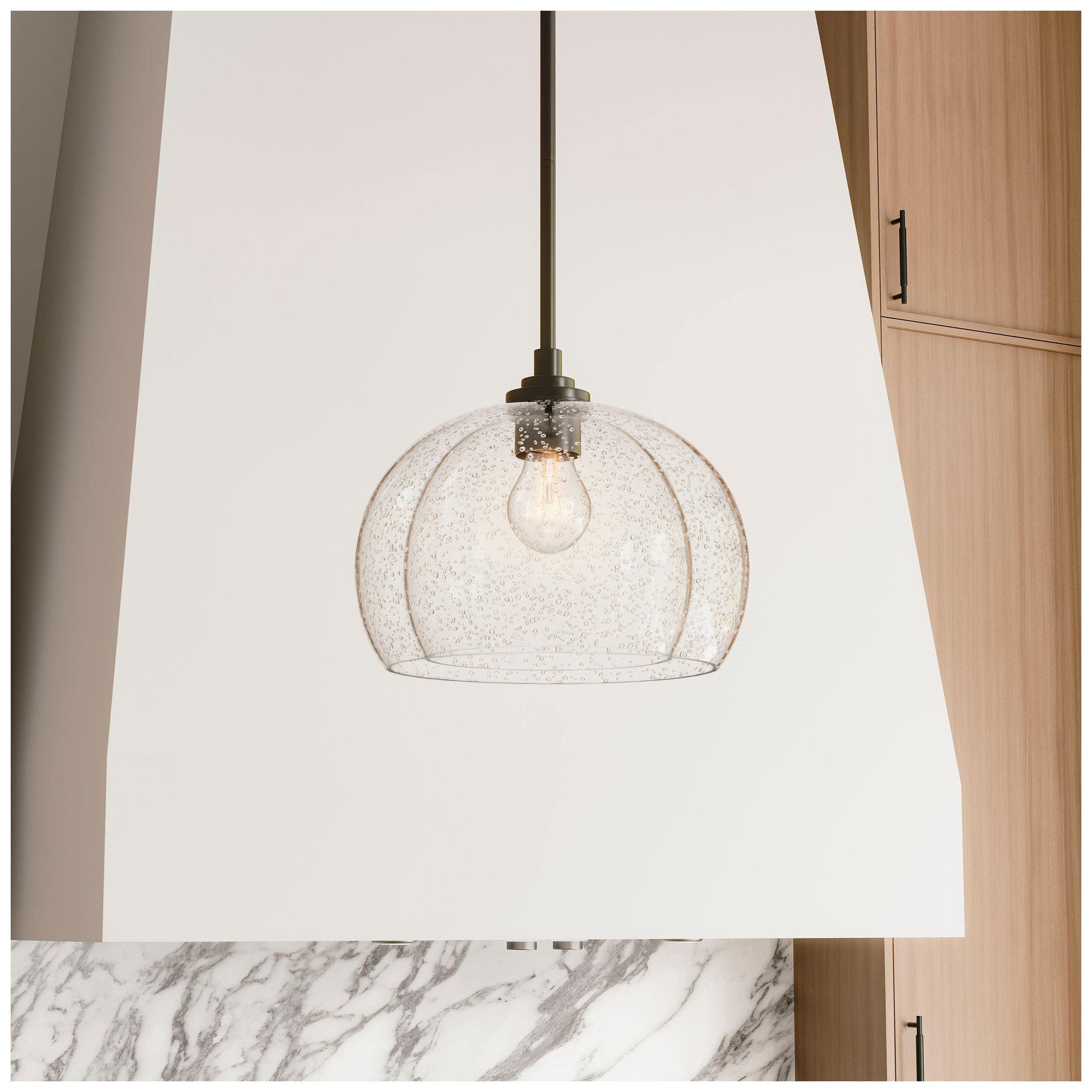 Image 2 Minka Lavery Glint 1-Light 12-in Dark Bronze Pendant with Glass Shade more views