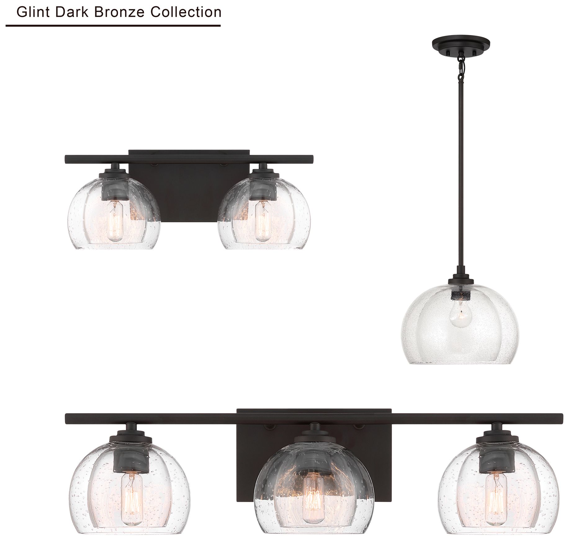 Minka Lavery Glint 1-Light 12-in Dark Bronze Pendant with Glass Shade