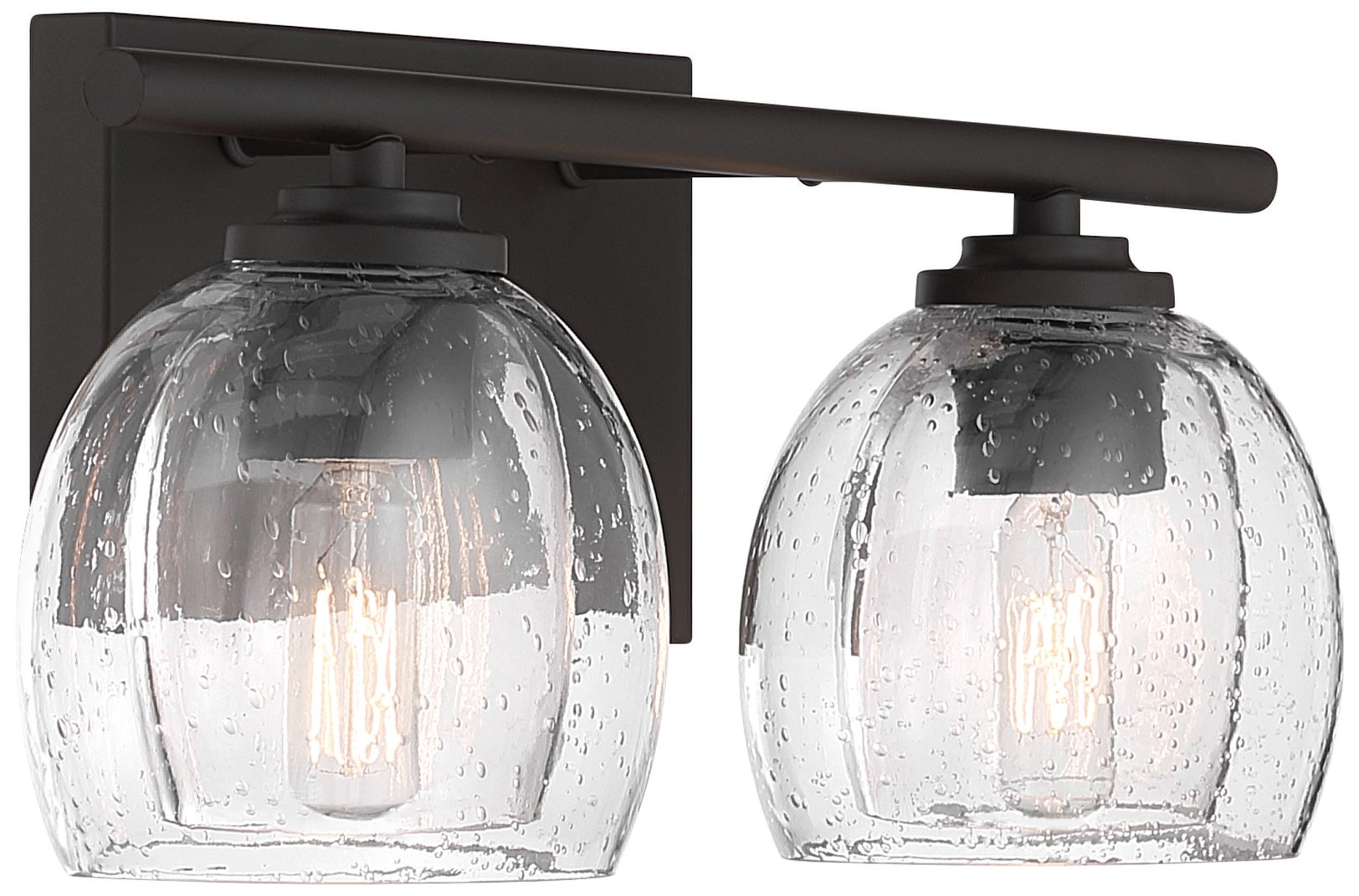Image 5 Minka Lavery Glint 2-Lt 15.5-in Dark Bronze Vanity Light with Glass Shade more views
