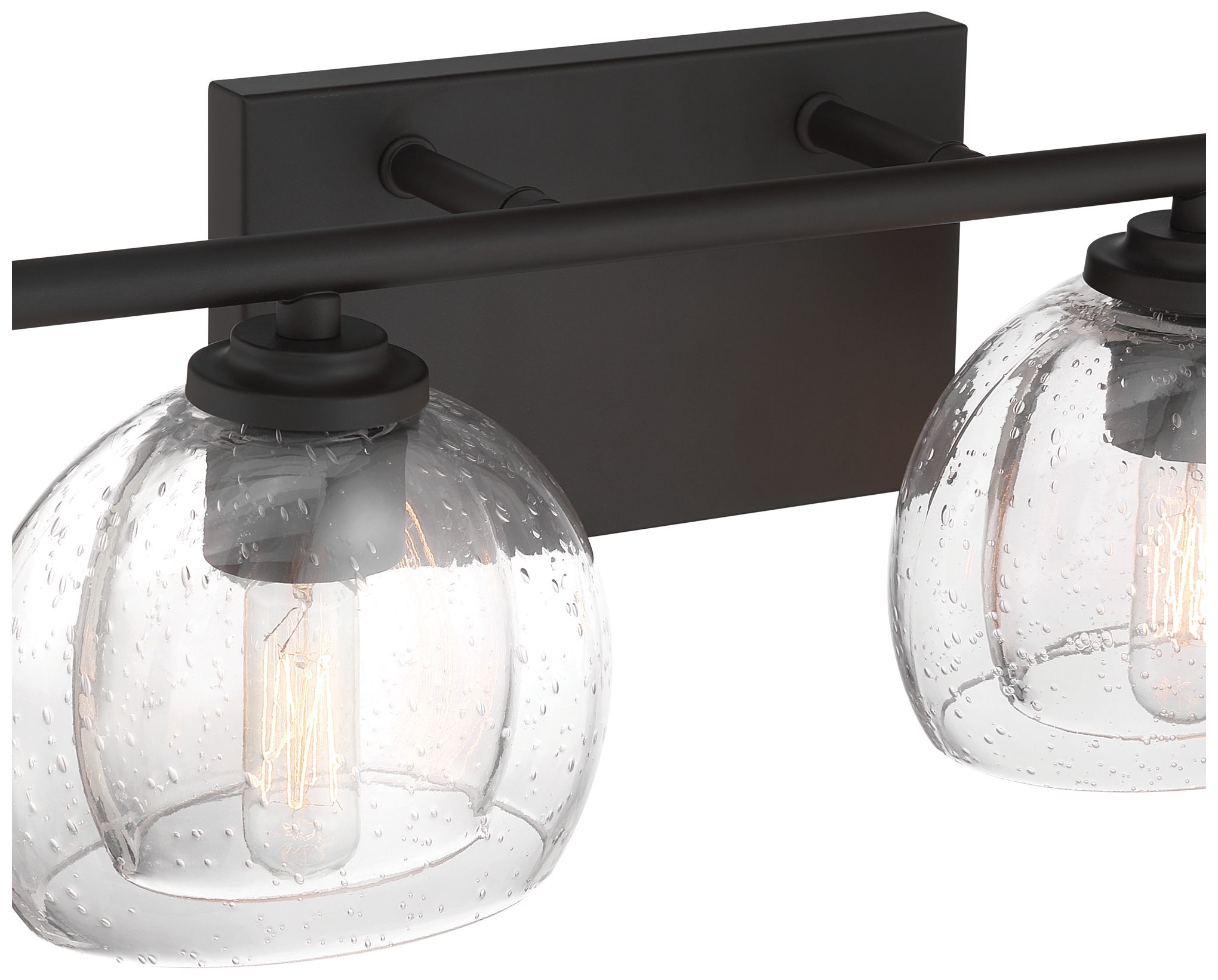 Image 7 Minka Lavery Glint 2-Lt 15.5-in Dark Bronze Vanity Light with Glass Shade more views