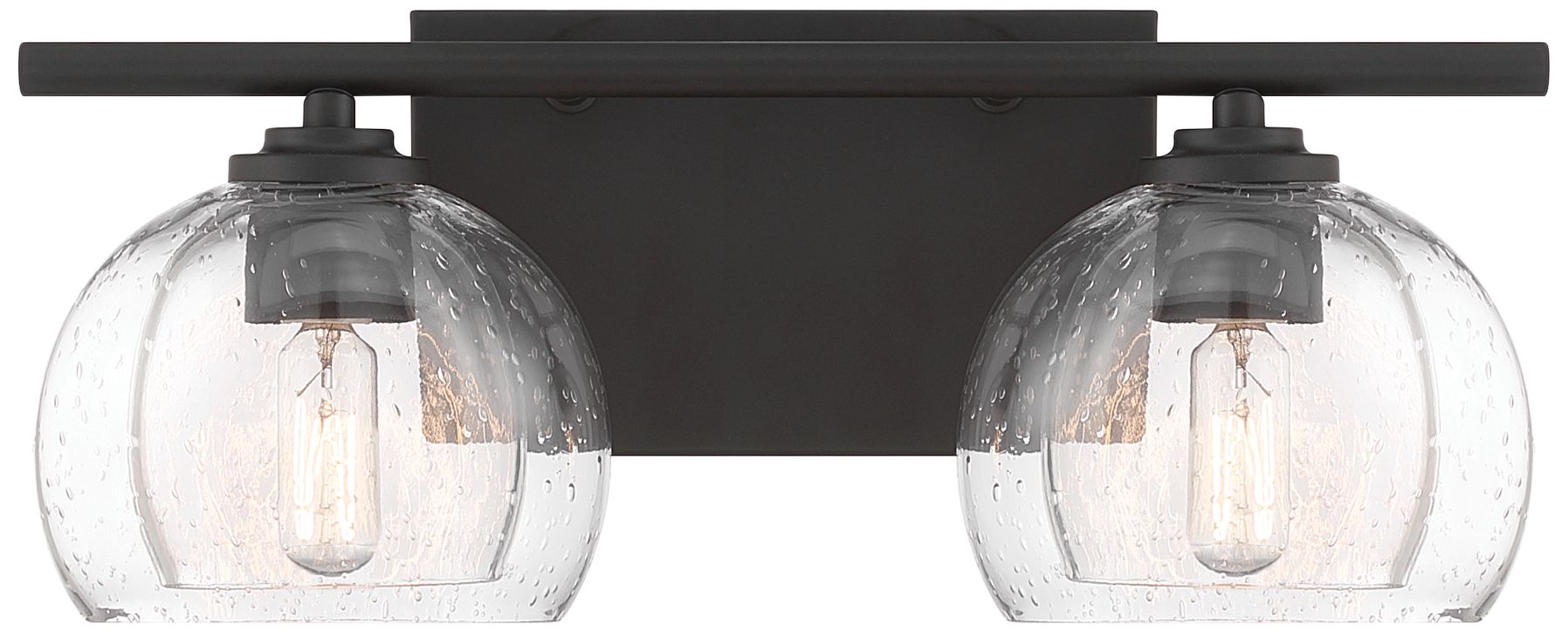 Minka Lavery Glint 2-Lt 15.5-in Dark Bronze Vanity Light with Glass Shade