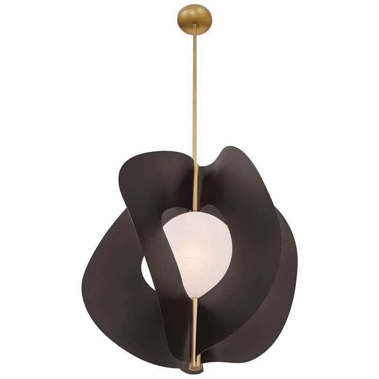 Image 4 Minka-Lavery Gloria 1-Light 24-in Dark Bronze and Brass Indoor Pendant more views