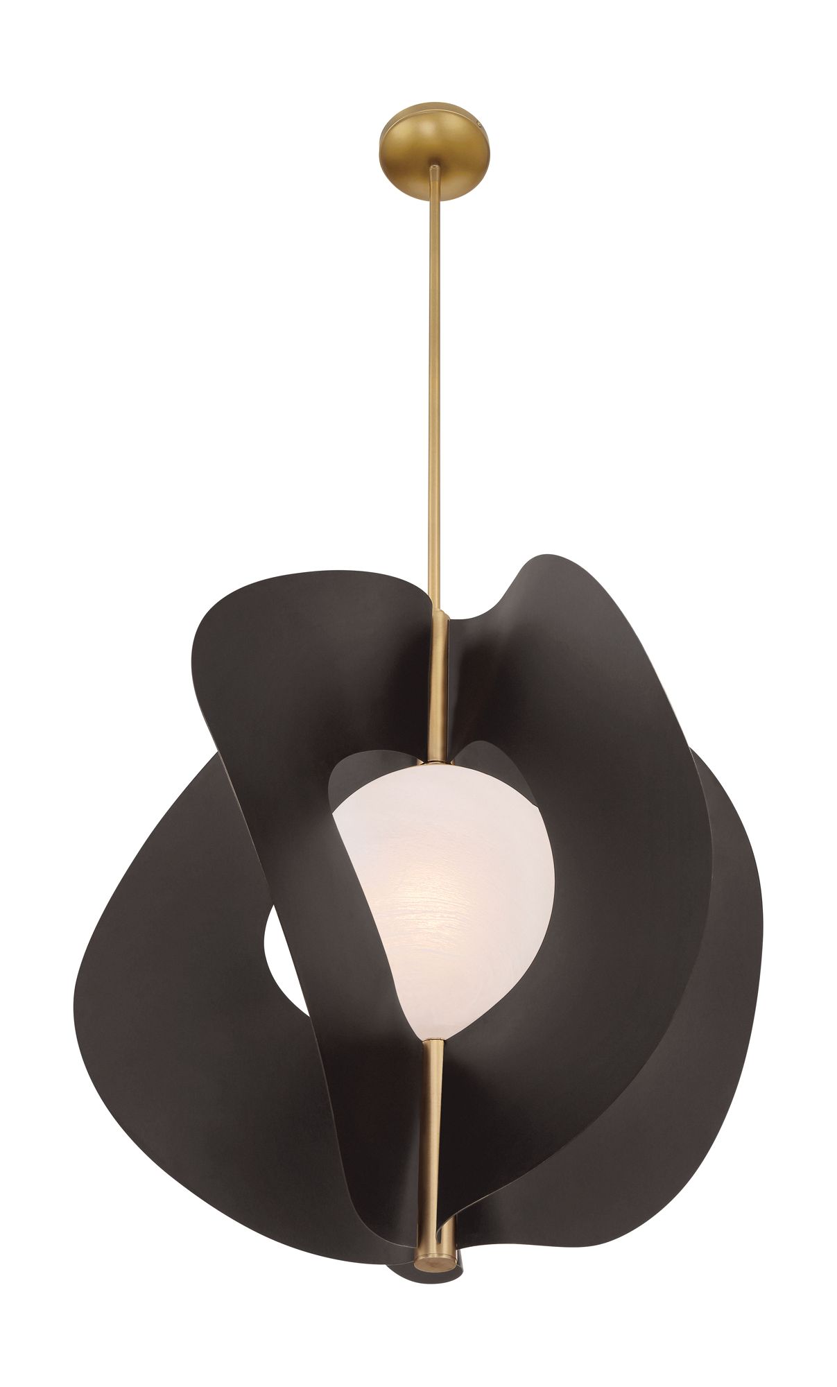 Minka-Lavery Gloria 1-Light 24-in Dark Bronze and Brass Indoor Pendant
