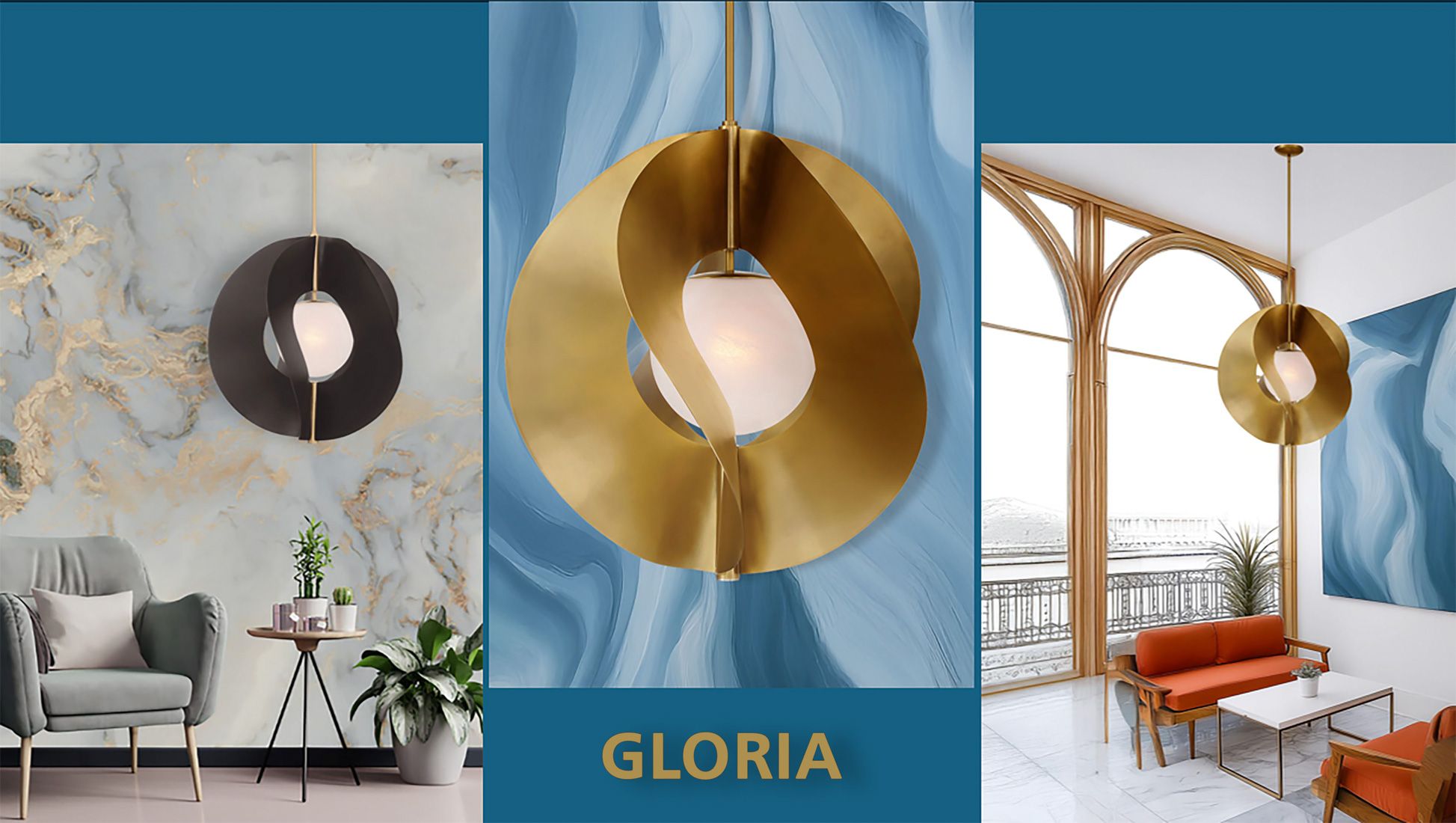 Minka-Lavery Gloria 1-Light 24-in Dark Bronze and Brass Indoor Pendant