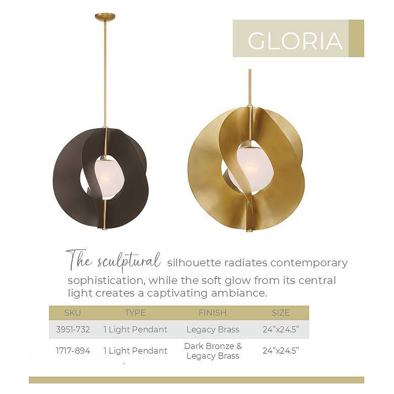 Image 6 Minka-Lavery Gloria 1-Light 24-in Legacy Brass Indoor Pendant more views