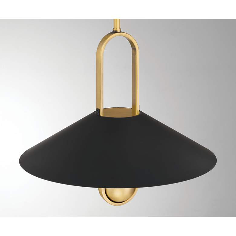 Image 3 Minka-Lavery Goldenridge 1-Light 15-in Matte Black and Brass Indoor Pendant more views