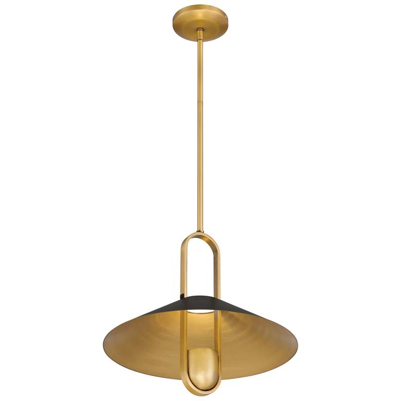 Image 5 Minka-Lavery Goldenridge 1-Light 15-in Matte Black and Brass Indoor Pendant more views