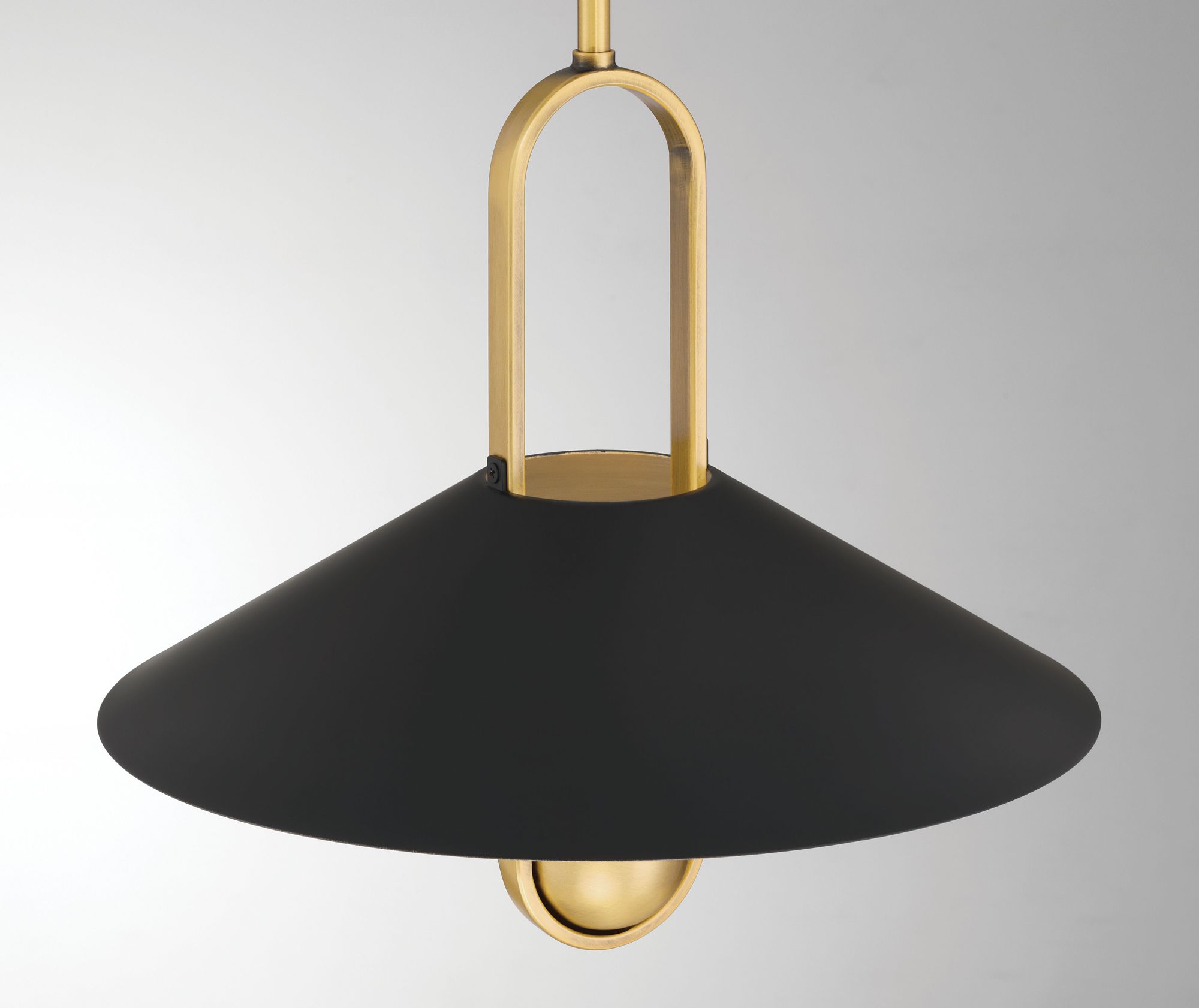 Image 7 Minka-Lavery Goldenridge 1-Light 15-in Matte Black and Brass Indoor Pendant more views
