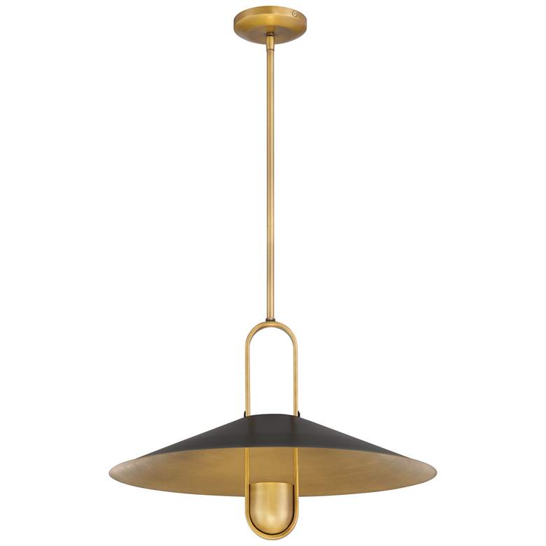 Image 5 Minka-Lavery Goldenridge 1-Light 20-in Matte Black and Brass Indoor Pendant more views