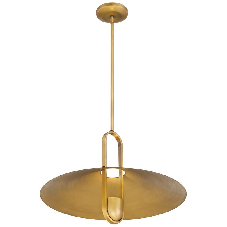 Image 6 Minka-Lavery Goldenridge 1-Light 20-in Matte Black and Brass Indoor Pendant more views