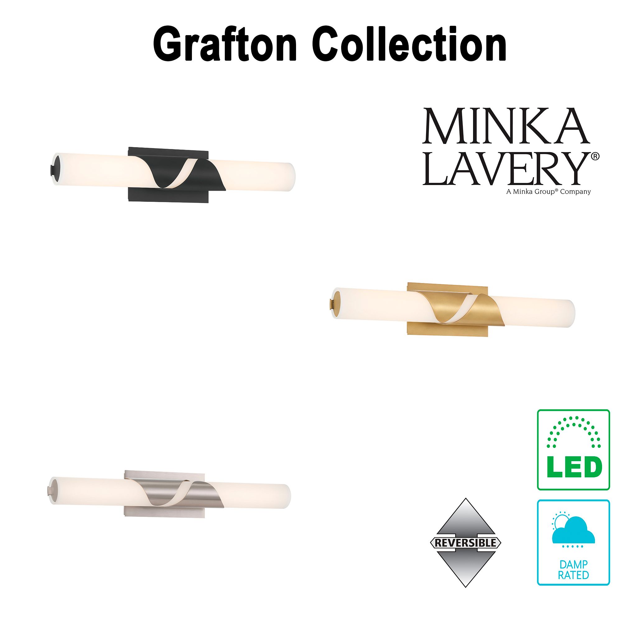 Image 7 Minka Lavery Grafton LED 24-in Brushed Nickel Vanity Light with Glass Shade more views
