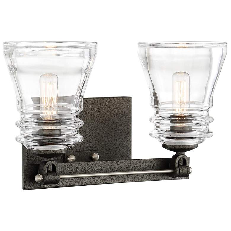 Image 1 Minka-Lavery Graham Ave 2-Light Smoked Iron and Brushed Nickel Bath Light