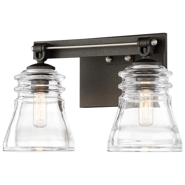 Image 4 Minka-Lavery Graham Ave 2-Light Smoked Iron and Brushed Nickel Bath Light more views