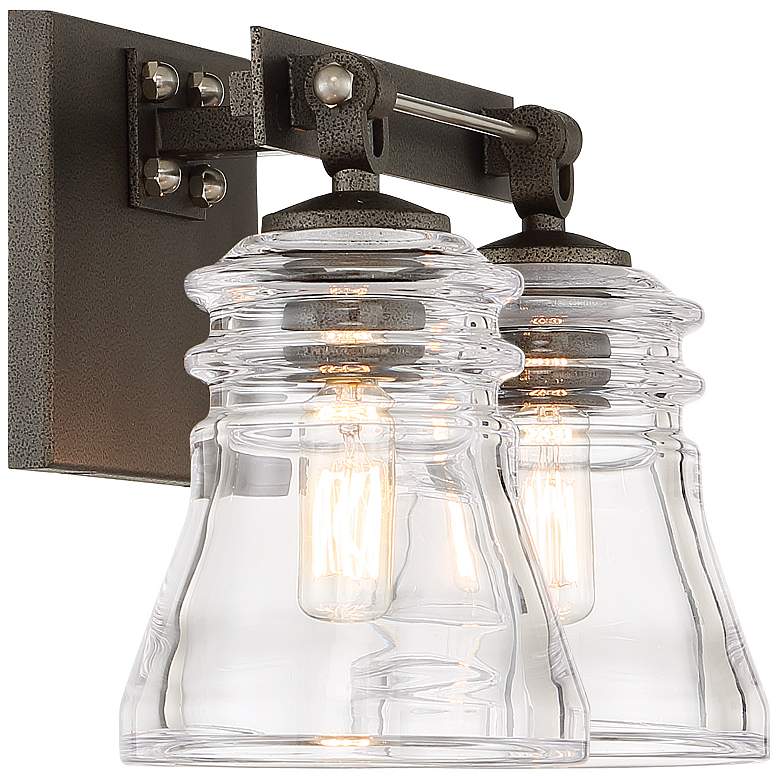 Image 5 Minka-Lavery Graham Ave 2-Light Smoked Iron and Brushed Nickel Bath Light more views