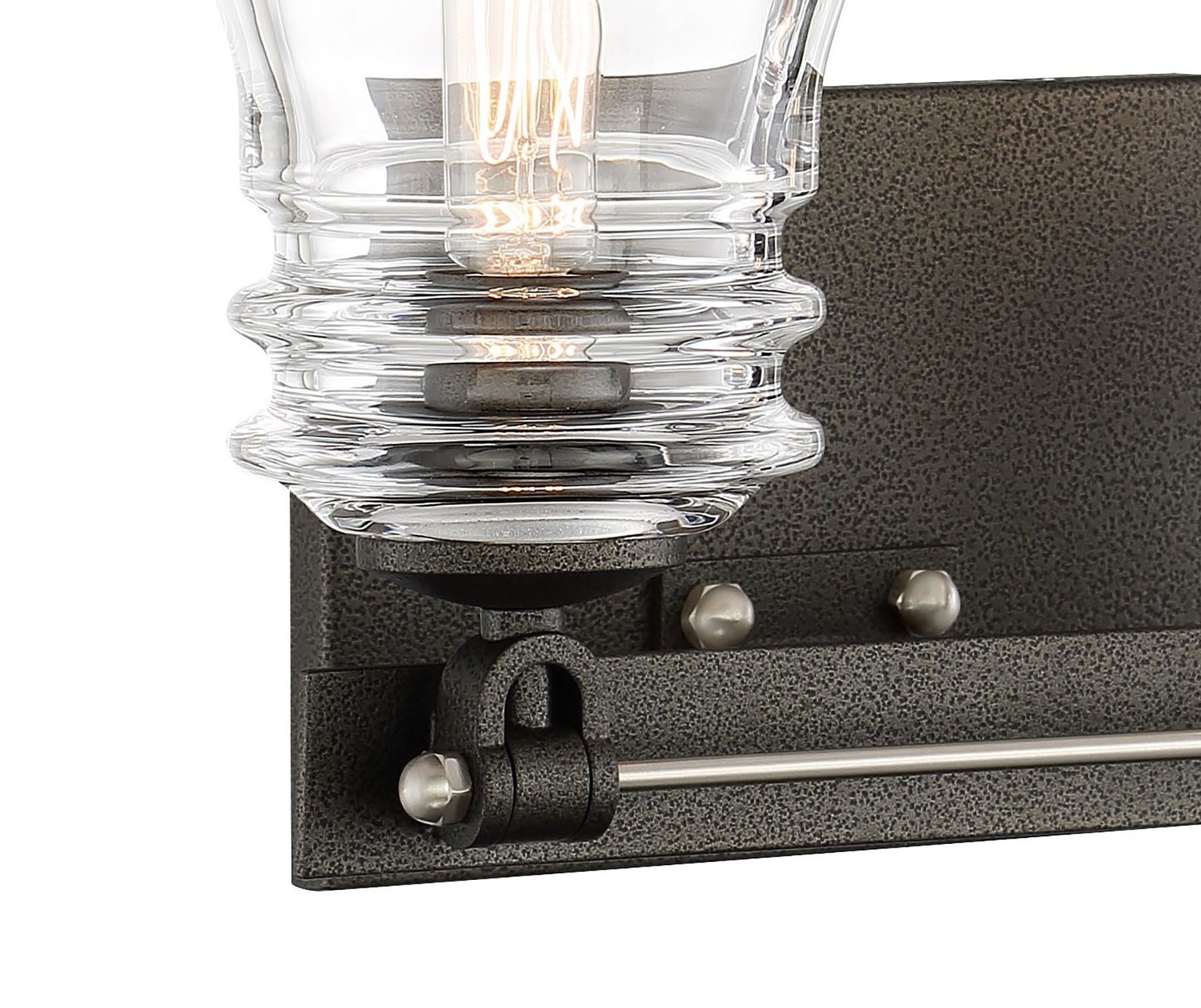 Image 3 Minka-Lavery Graham Ave 2-Light Smoked Iron and Brushed Nickel Bath more views