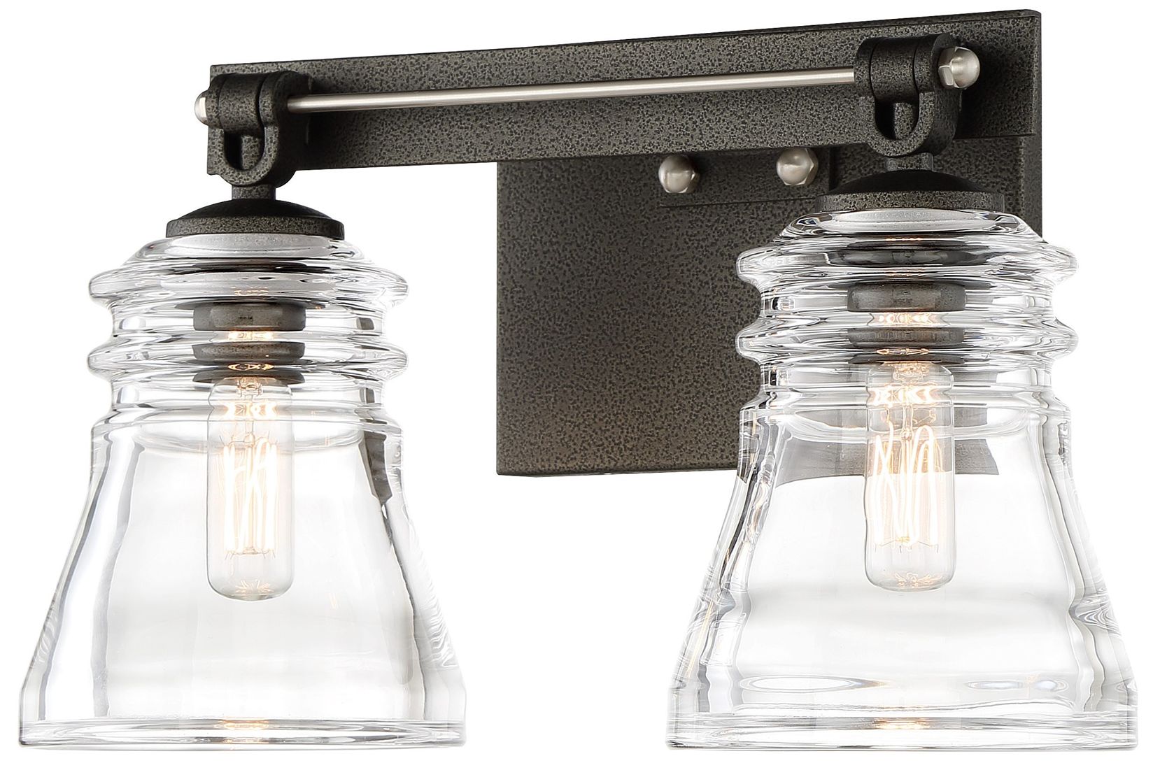 Image 4 Minka-Lavery Graham Ave 2-Light Smoked Iron and Brushed Nickel Bath more views