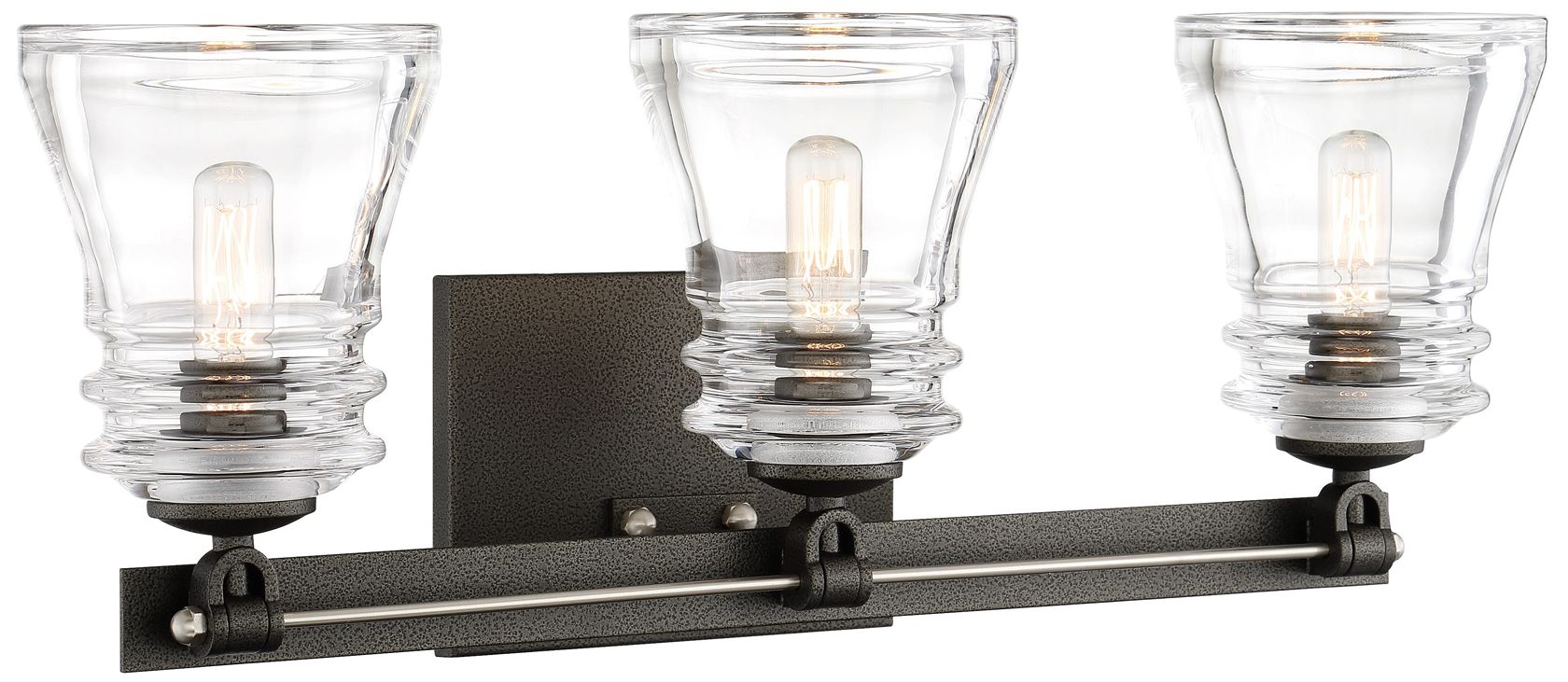 Thumbnail1 of Minka-Lavery Graham Ave 3-Light Smoked Iron and Brushed Nickel Bath Light