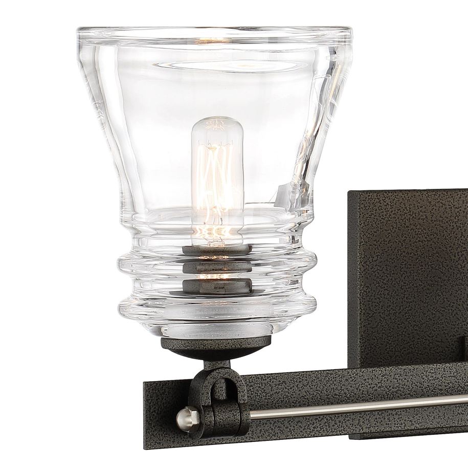 Thumbnail2 of Minka-Lavery Graham Ave 3-Light Smoked Iron and Brushed Nickel Bath Light more views