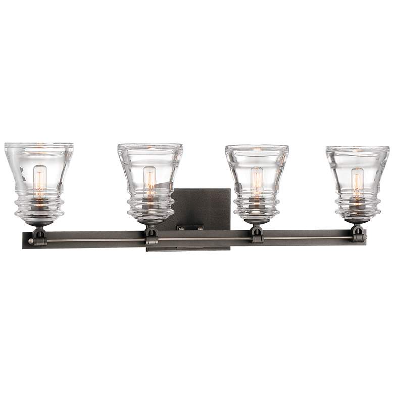 Image 1 Minka-Lavery Graham Ave 4-Light Smoked Iron and Brushed Nickel Bath Light