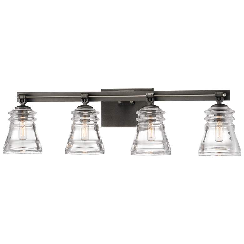 Image 2 Minka-Lavery Graham Ave 4-Light Smoked Iron and Brushed Nickel Bath Light more views